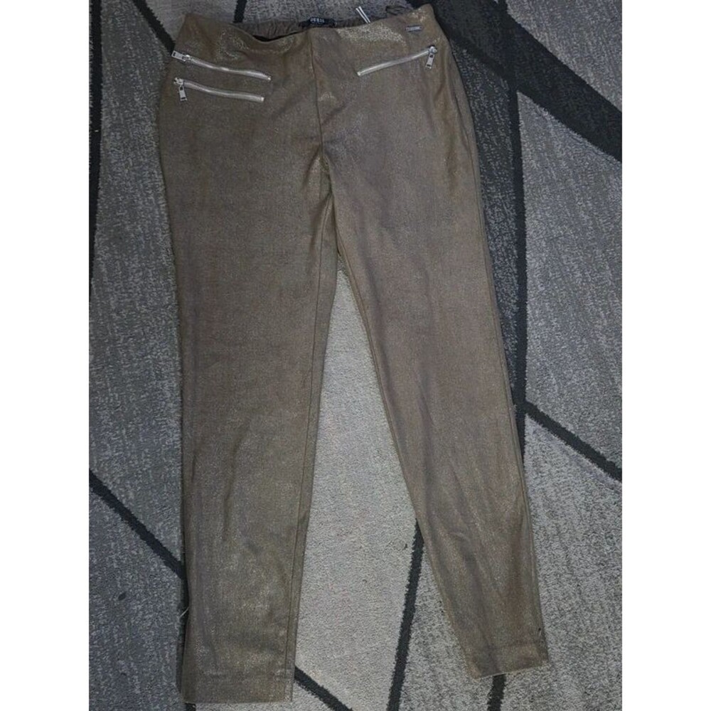 guess women's sparkly pants with zippers
